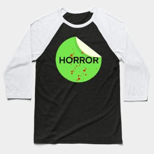 Horror VHS Sticker Baseball T-Shirt